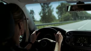 Stock Video Blonde Woman Driving On Road Live Wallpaper For PC