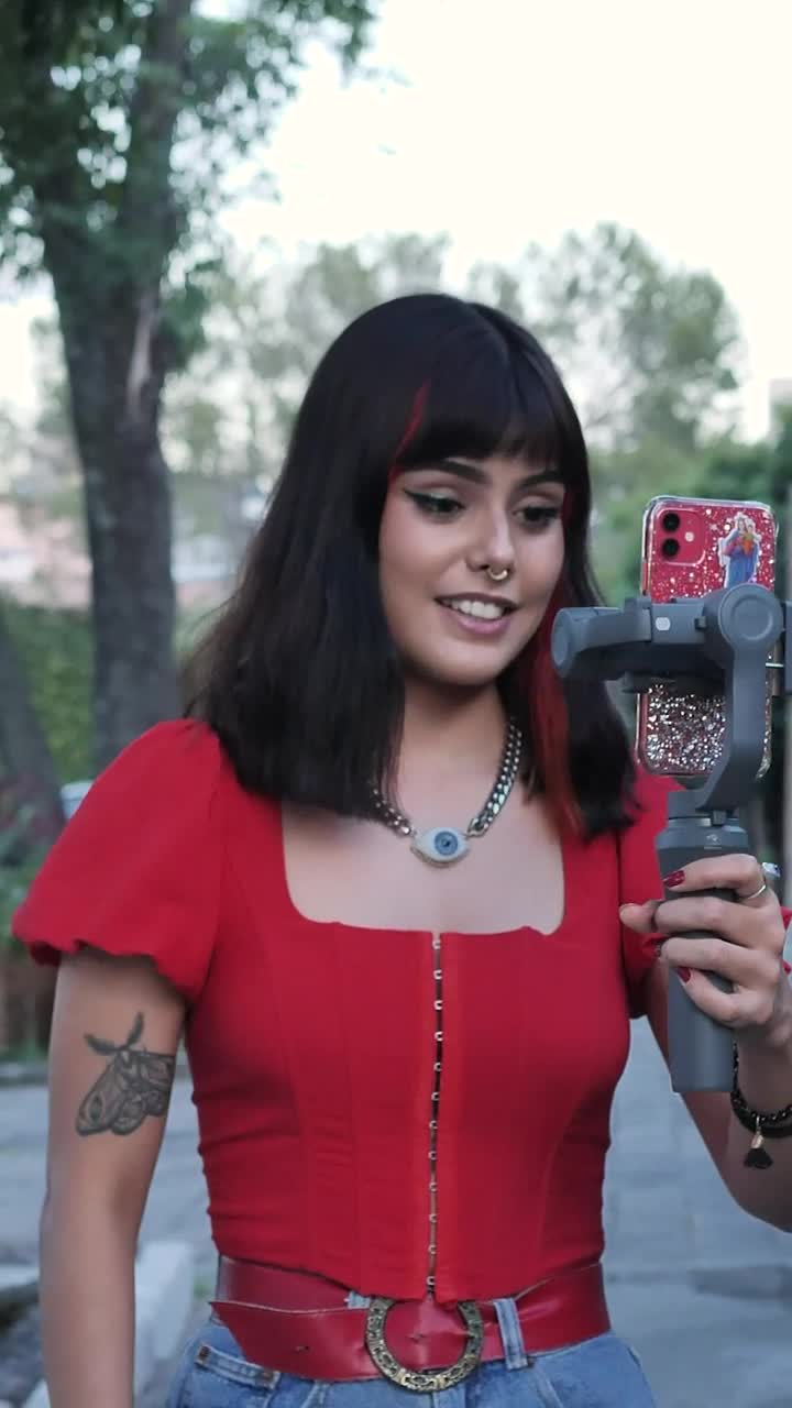 Download Stock Video Blogging Girl Down The Street With His Cell Live Wallpaper For PC