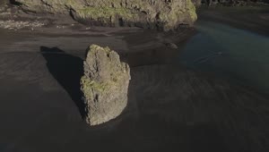 Stock Video Black Sand Beach Rock Formation Live Wallpaper For PC