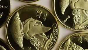 Stock Video Bitcoin Golden Titan Coins Rotating Live Wallpaper For PC