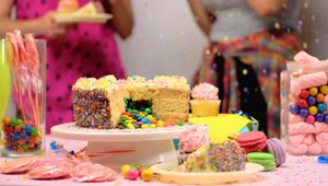 Stock Video Birthday Table With Cake And Decorations Live Wallpaper For PC