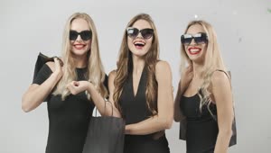 Stock Video Beautiful Women Celebrate In Gold Confetti Live Wallpaper For PC