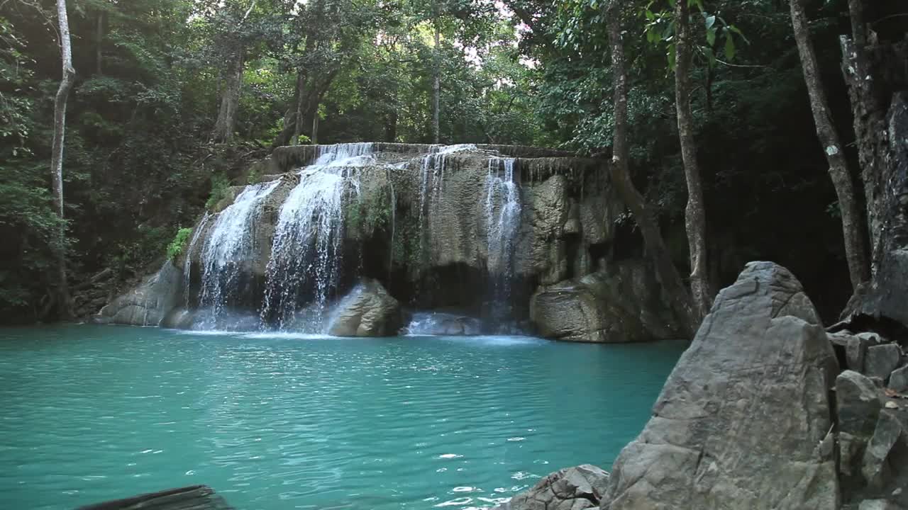 Download Stock Video Beautiful Waterfall Hidden In Woodland Live Wallpaper For PC