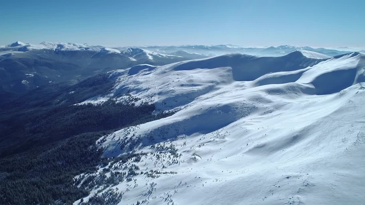 Download Stock Video Beautiful Snowy Winter Landscape From The Air Live Wallpaper For PC