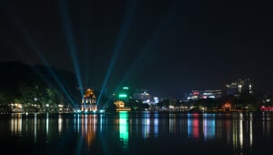 Stock Video Beautiful Lights Over Hoan Kiem Lake Live Wallpaper For PC