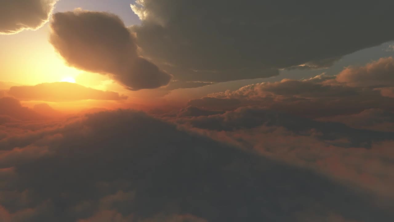Download Stock Video Beautiful Journey Through Clouds During Sunset Live Wallpaper For PC