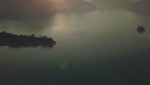 Stock Video Beautiful Dusk On A Large Lake From Above Live Wallpaper For PC