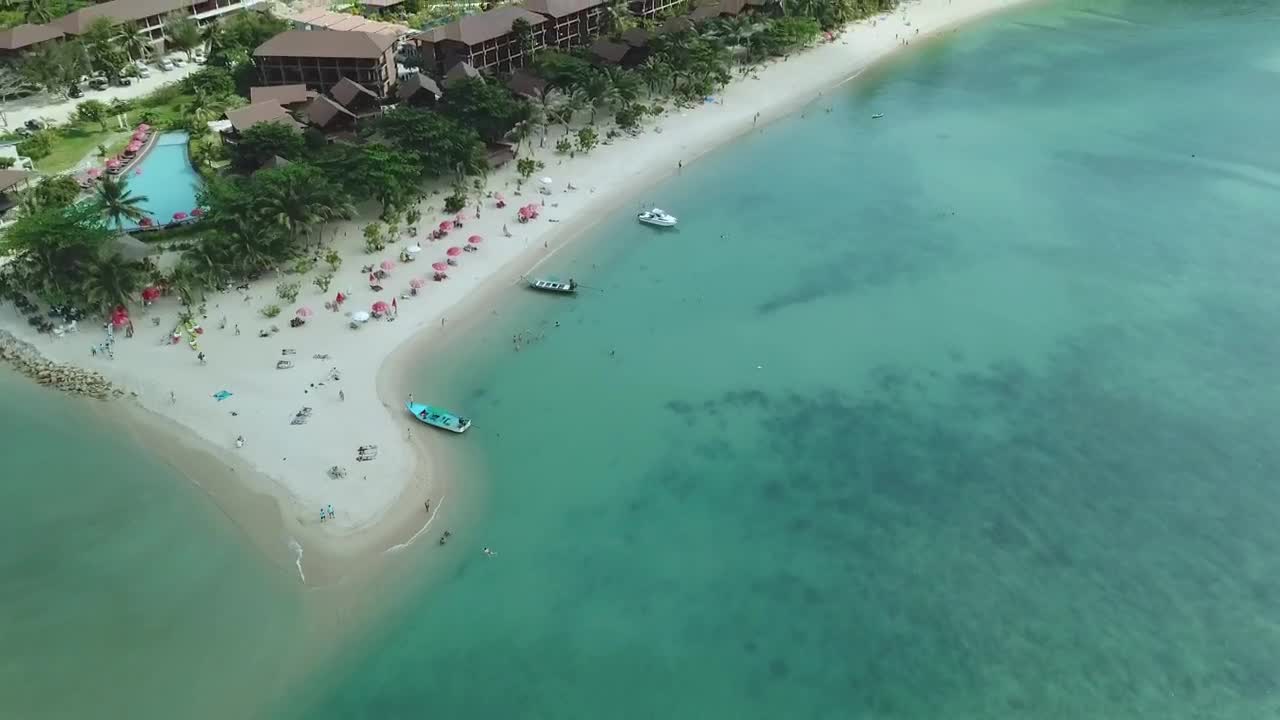 Download Stock Video Beautiful Beach Surrounded By Nature Seen From Above Live Wallpaper For PC