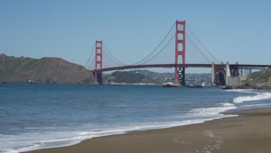 Stock Video Beach With The Golden Gate Bridge In The Background Live Wallpaper For PC