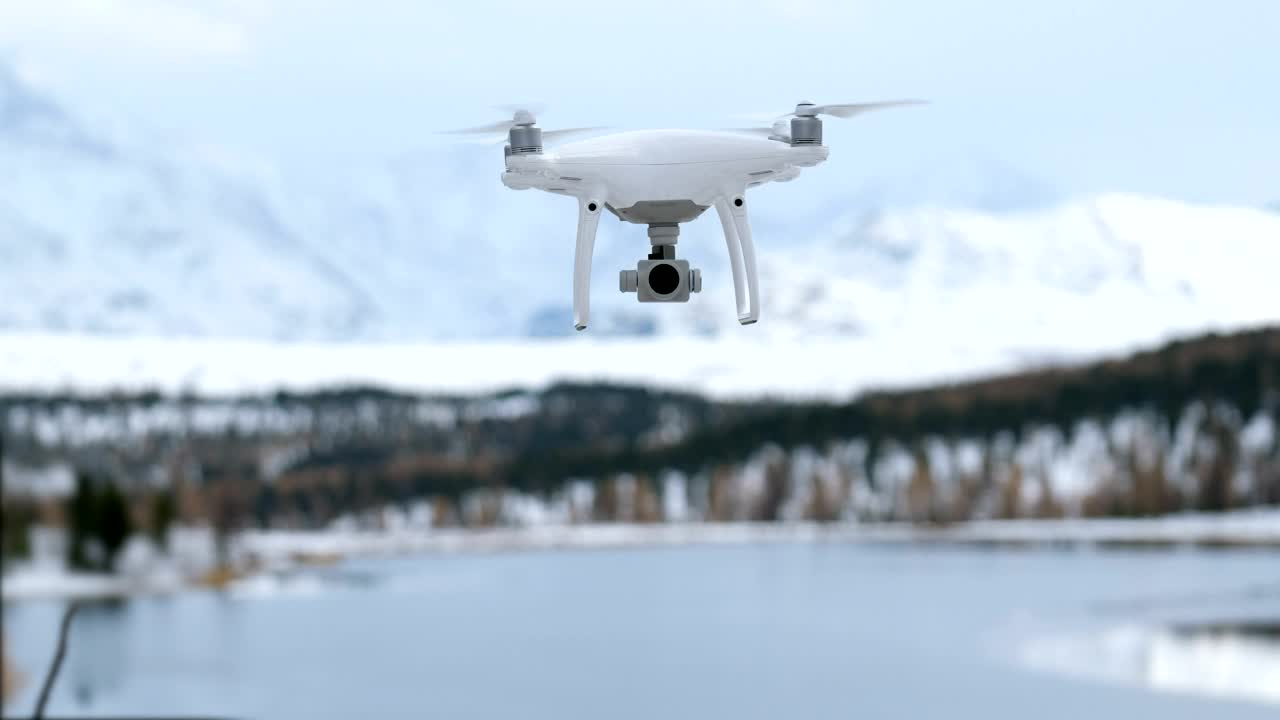 Download Video Stock Closeup Of Drone Hovering Over Winter Lake Live Wallpaper For PC