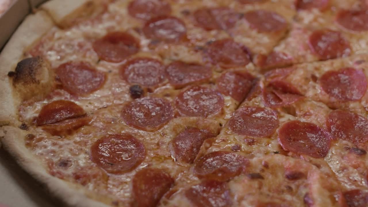 Download Video Stock Close Up Shot Of A Pepperoni Pizza Live Wallpaper For PC