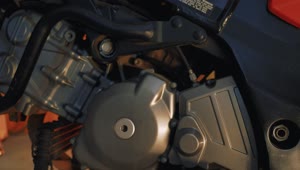 Video Stock Close Up Shot Of A Motorcycle Engine In A Workshop Live Wallpaper For PC