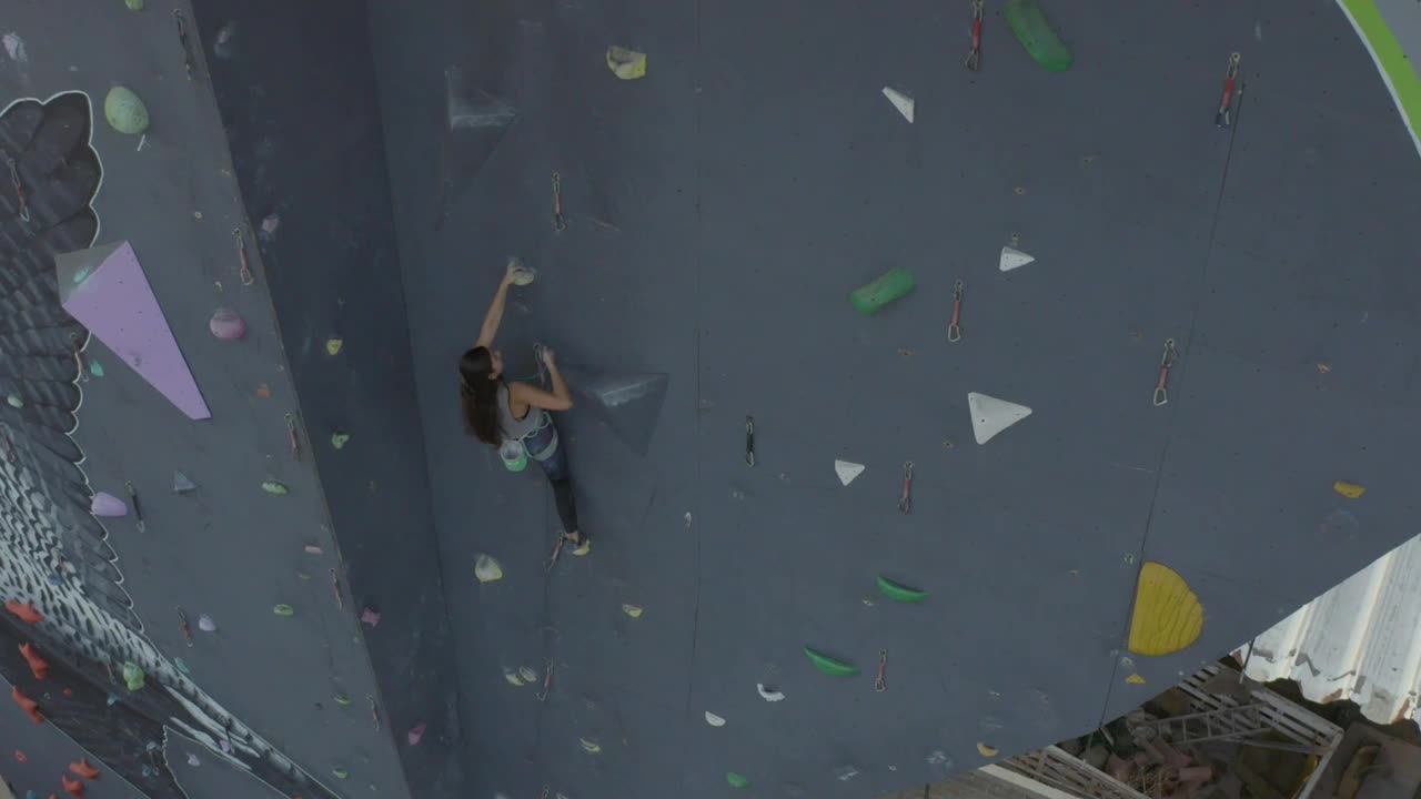 Download Video Stock Climbing A Large Tower To Practice Mountaineering Live Wallpaper For PC
