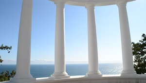 Video Stock Clean White Columns Against The Ocean Live Wallpaper For PC