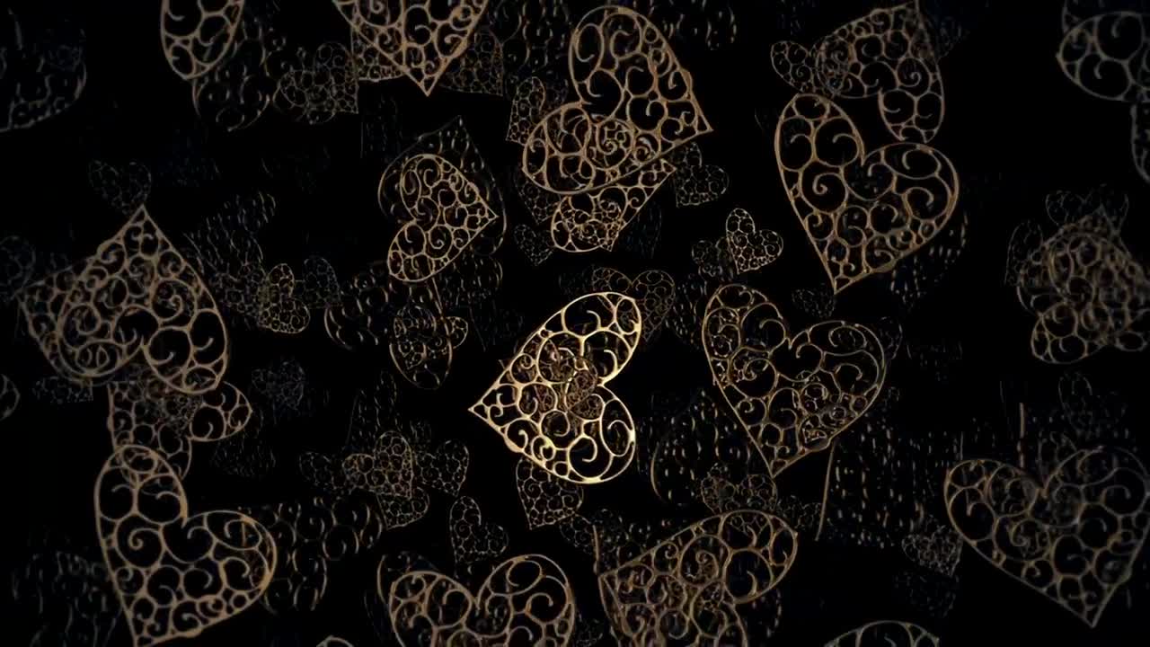 Download Video Stock Classic Golden Hearts In The Dark Live Wallpaper For PC