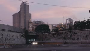 Video Stock City Traffic Near A Factory At Sunset Time Lapse Live Wallpaper For PC