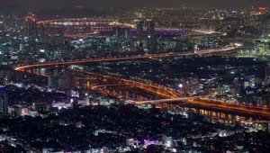 Video Stock City Landscape Of Seoul At Night Live Wallpaper For PC