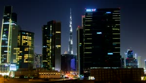 Video Stock City Buildings And Burj Khalifa In Background Live Wallpaper For PC