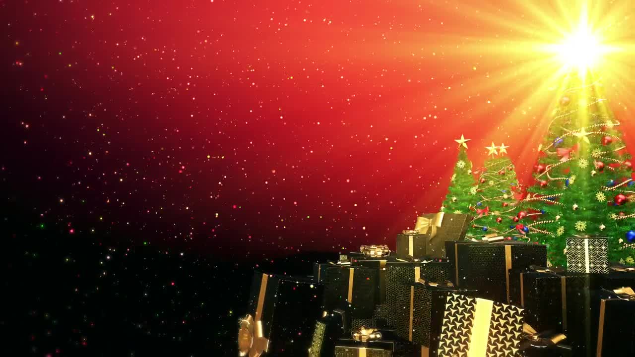 Download Video Stock Christmas Concept Title Video With Trees And Gifts Live Wallpaper For PC