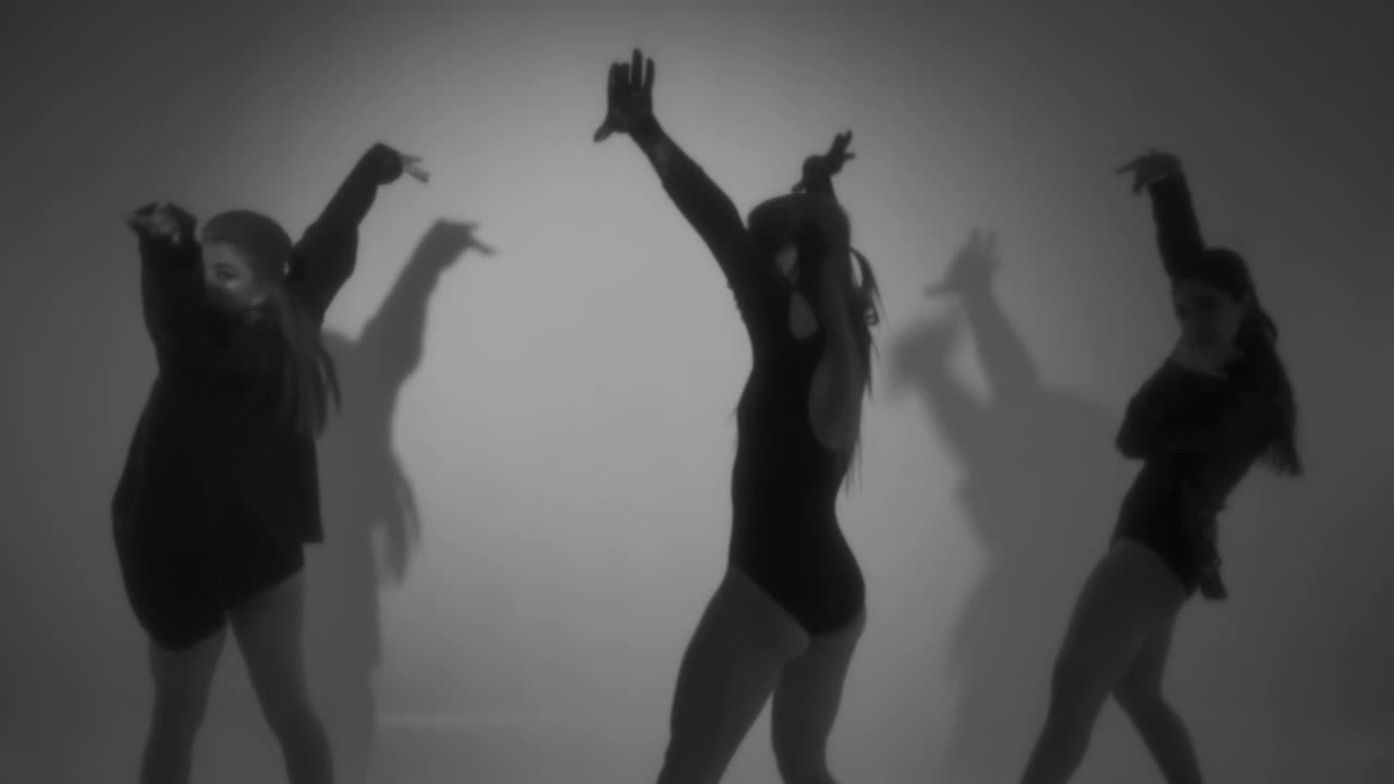 Download Video Stock Choreography Of Three Girls In Black And White Live Wallpaper For PC