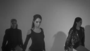 Video Stock Choreography Of Three Ballerinas In Black And White Live Wallpaper For PC
