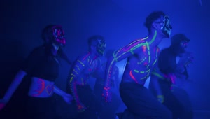 Video Stock Choreography Of A Group Of Dancers With Masks Live Wallpaper For PC
