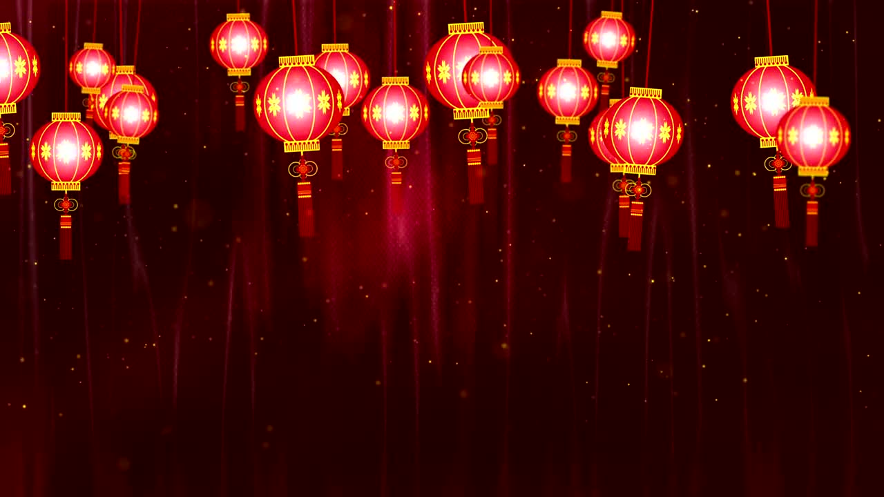 Download Video Stock Chinese Lantern Lights Hanging On A Red Background Live Wallpaper For PC