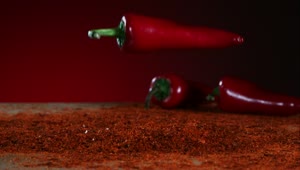 Video Stock Chili Pepper Falling Into Red Powder Live Wallpaper For PC