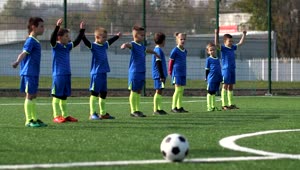 Video Stock Childrens Soccer Team Warming Up On A Pitch Live Wallpaper For PC
