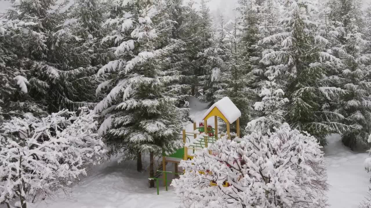 Download Video Stock Childrens Play Area In A Winter Forest Live Wallpaper For PC