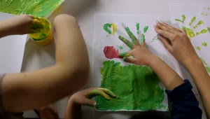 Video Stock Children Painting With Their Fingers Live Wallpaper For PC