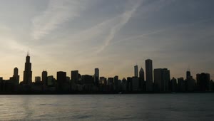 Video Stock Chicago Skyline Sunset Live Wallpaper For PC