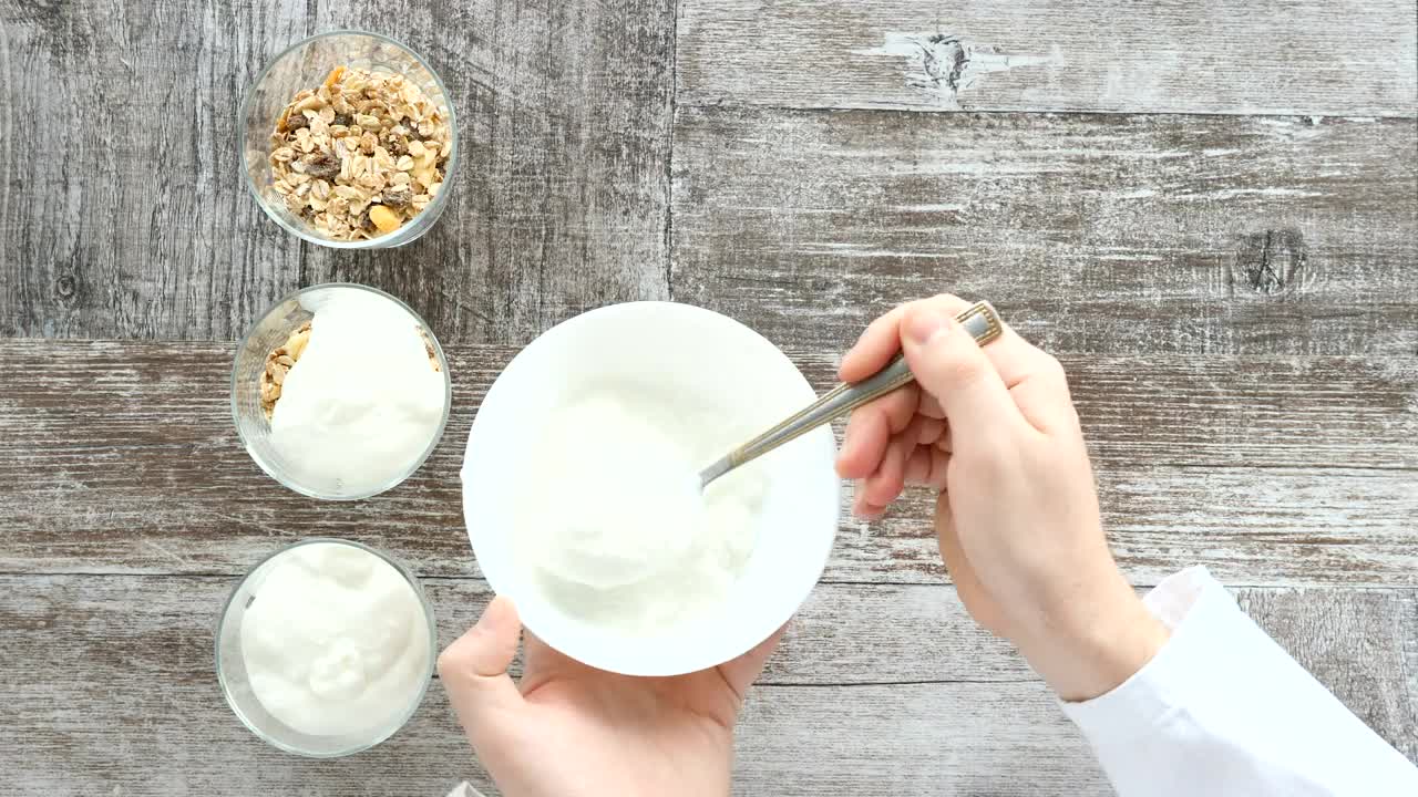 Download Video Stock Chef Preparing Yogurt Top Shot Live Wallpaper For PC