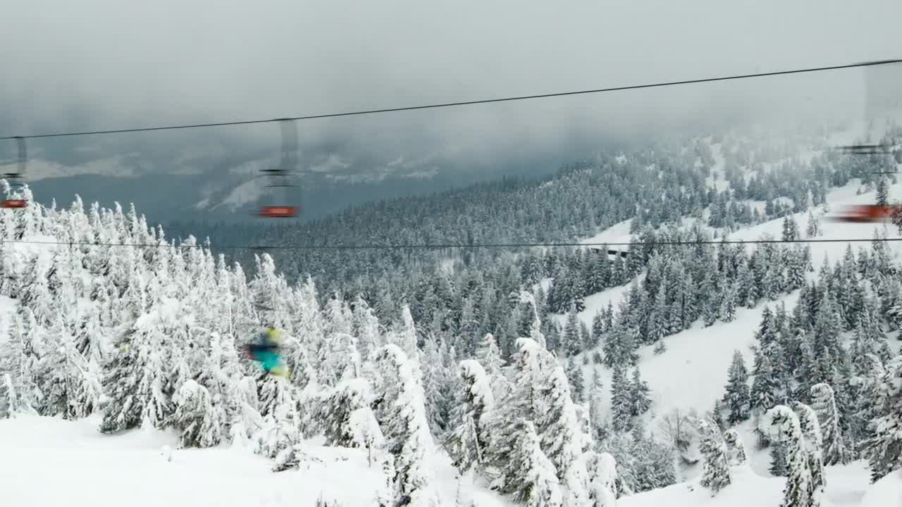 Download Video Stock Chairlifts Going Fast On A Snowy Mountain Live Wallpaper For PC