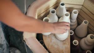 Video Stock Ceramic Artist Preparing An Oven Live Wallpaper For PC