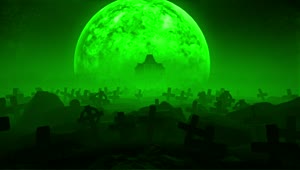 Video Stock Cemetery With Green Haze And The Moon Live Wallpaper For PC