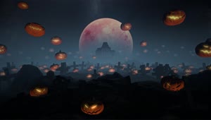 Video Stock Cemetery With Evil Pumpkins Floating Live Wallpaper For PC