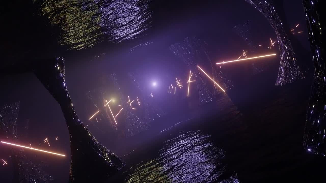 Download Video Stock Cave Of An Alien Planet With Purple Neon Lights Live Wallpaper For PC