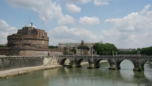 Video Stock Castel Santangelo In Rome With Tourists Strolling Live Wallpaper For PC