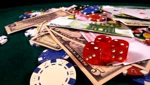Video Stock Casino Poker Table Full Of Dice Dollars And Chips Live Wallpaper For PC