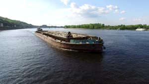 Video Stock Cargo Ship In The River Live Wallpaper For PC