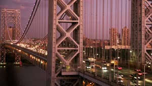 Video Stock Car Lights Over The George Washington Bridge Live Wallpaper For PC