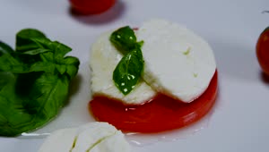 Video Stock Caprese Salad With Herbs Live Wallpaper For PC