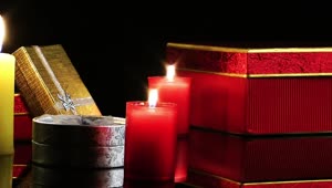 Video Stock Candles And Gifts On A Dark Background Live Wallpaper For PC