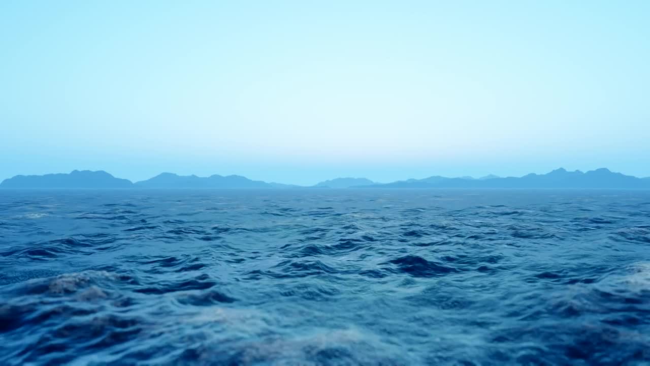 Download Video Stock Calm Sea Waving With Mountains In The Background Live Wallpaper For PC