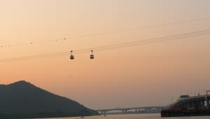 Video Stock Cable Cars Moving In The Sunset Live Wallpaper For PC