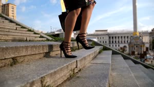 Video Stock Businesswoman Walking Down Stairs Live Wallpaper For PC
