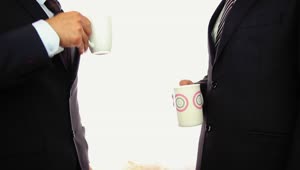 Video Stock Businessmen Drinking Coffee While Chatting Live Wallpaper For PC