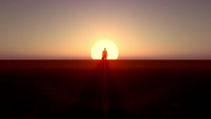 Video Stock Businessman Standing In Front Of The Sunset Live Wallpaper For PC