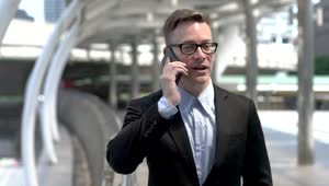 Video Stock Businessman During A Phone Call Live Wallpaper For PC